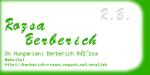 rozsa berberich business card